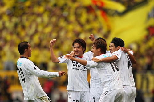 Reysol Players Celebrate Winning J.League