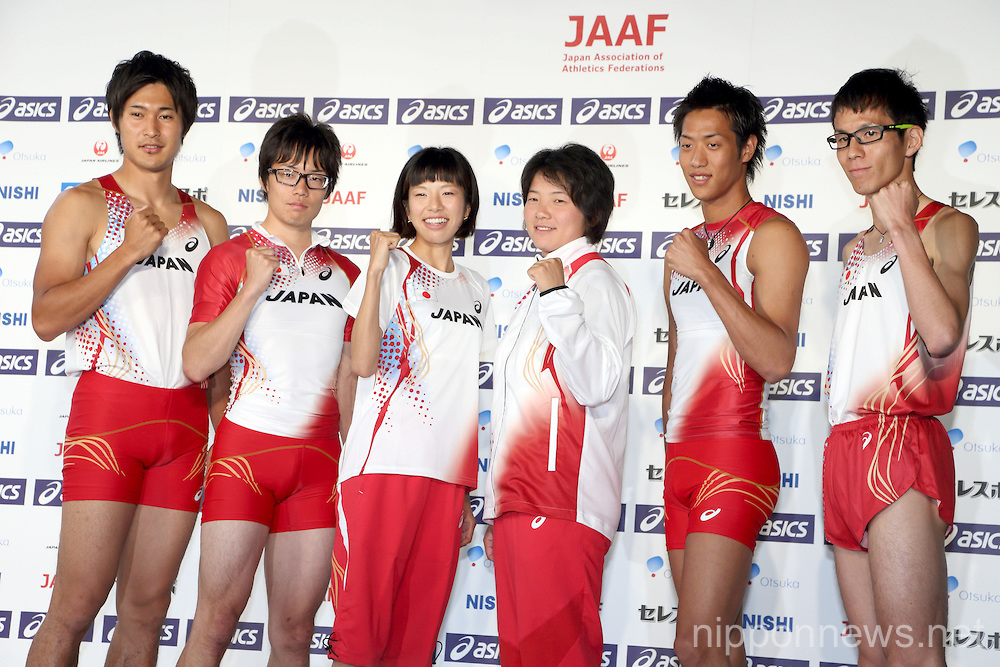 Athletics: Japan National Team Press Conference for the IAAF World Championships 2013 Moscow