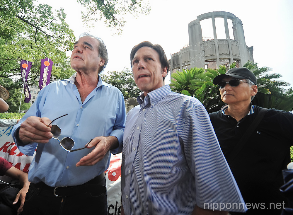 Oliver Stone and Peter Kuznick visit Hiroshima Atomic Bomb Dome and Peace Memorial Park