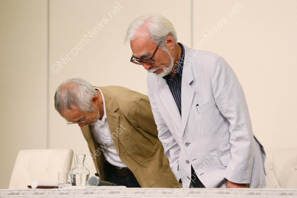 Hayao Miyazaki announces his retirement during a press conference in Tokyo