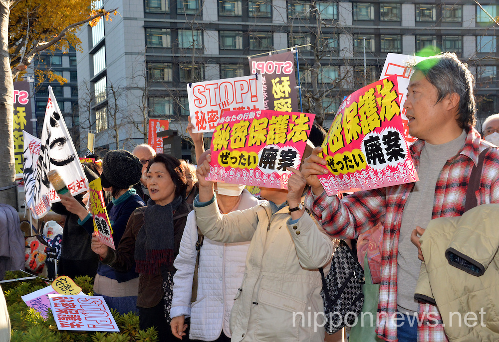 Demo against the state secrets protection bill in Tokyo