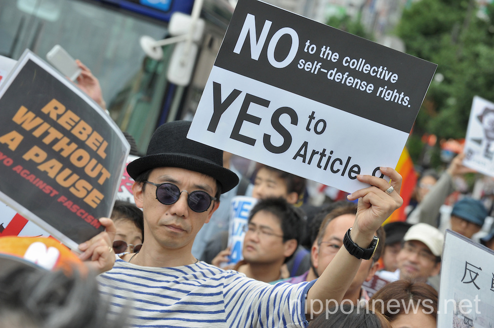 Protest against prime minister Shinzo Abe in Tokyo