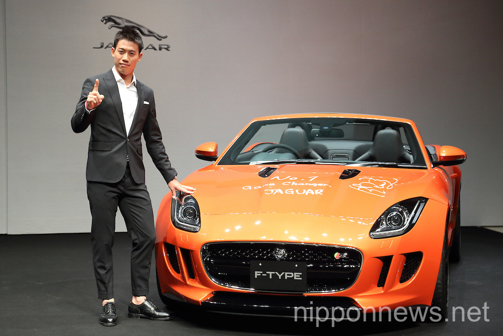 Kei Nishikori at Jaguar Ambassador press conference