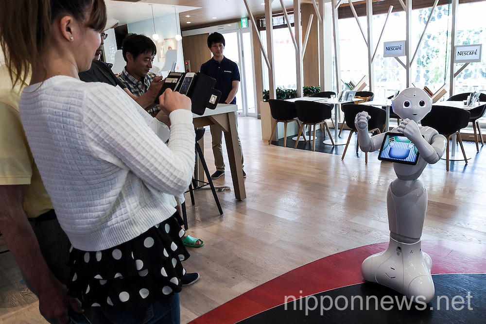 Robot Pepper Starts to work in NESCAFE Coffee Shop