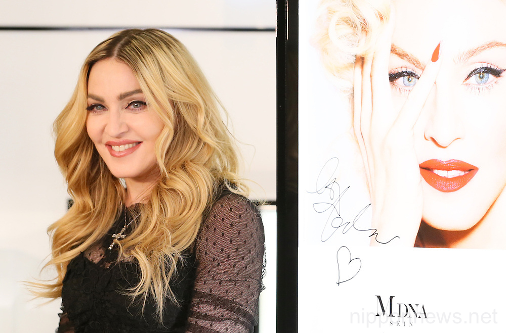 Madonna promotes her cosmetic line MDNA Skin in Tokyo