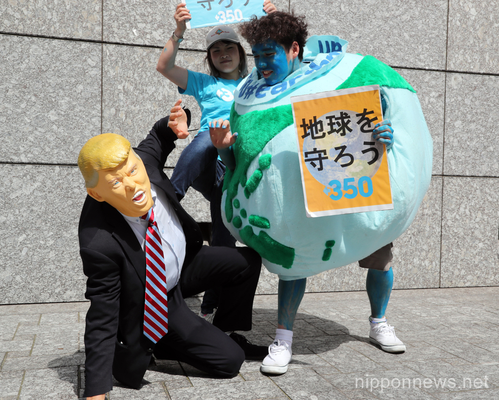 Protest in Tokyo against President Trump’s decision to withdraw US from Paris climate accord