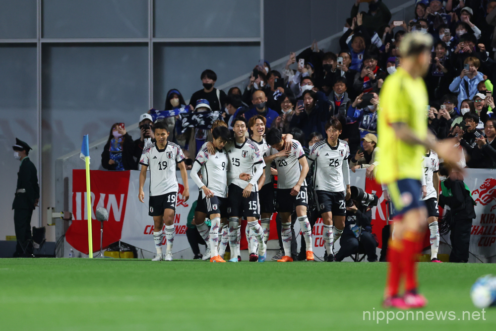 Japan team group (JPN), MARCH 28, 2023 - Football / Soccer : KIRIN Challenge Cup 2023 match between Japan 1-2 Colombia at Yodoko Sakura Stadium, Osaka, Japan. (Photo by Naoki Morita/AFLO SPORT)