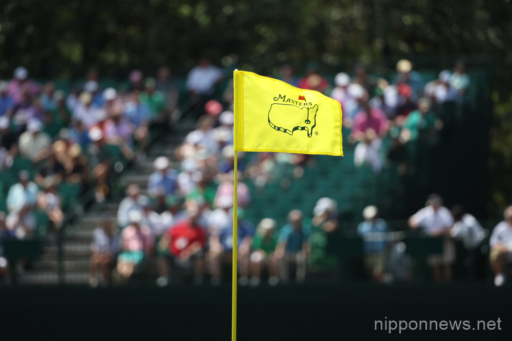 General view of a Masters flag during the day 1 of the 2023 Masters golf tournament at the Augusta National Golf Club in Augusta, Georgia, United States, on April 6, 2023. (Photo by Koji Aoki/AFLO SPORT)