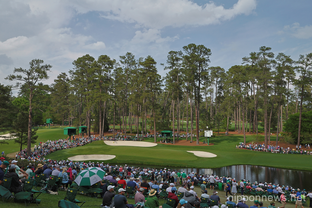 General view of the 16th hole during the day 2 of the 2023 Masters golf tournament at the Augusta National Golf Club in Augusta, Georgia, United States, on April 7, 2023. (Photo by Koji Aoki/AFLO SPORT)