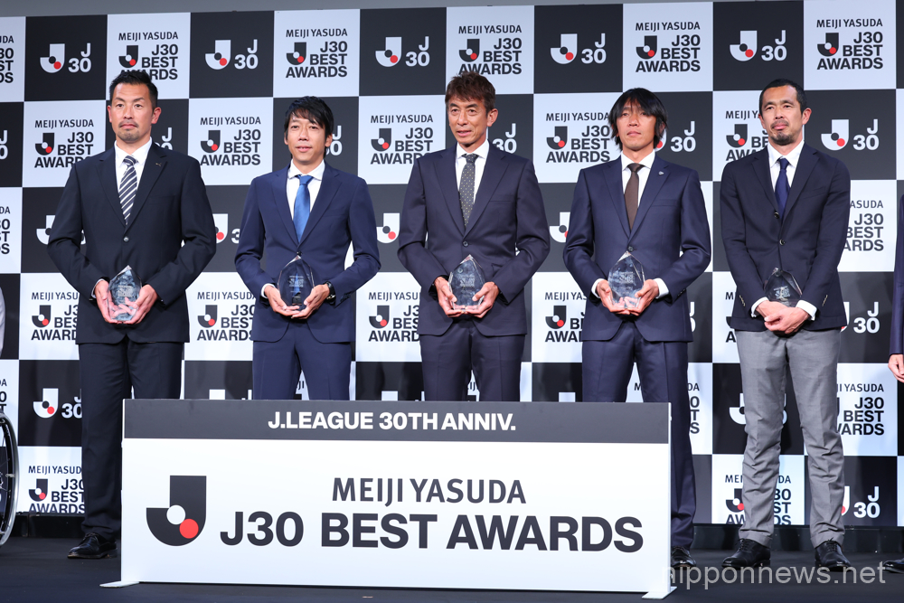 (L-R) Norihiro Yamagishi, Kengo Nakamura, Masami Ihara, Shunsuke Nakamura, Tatsuhiko Kubo, MAY 15, 2023 - Football / Soccer : Meiji Yasuda J30 Best Awards in Tokyo, Japan. (Photo by Yohei Osada/AFLO SPORT)