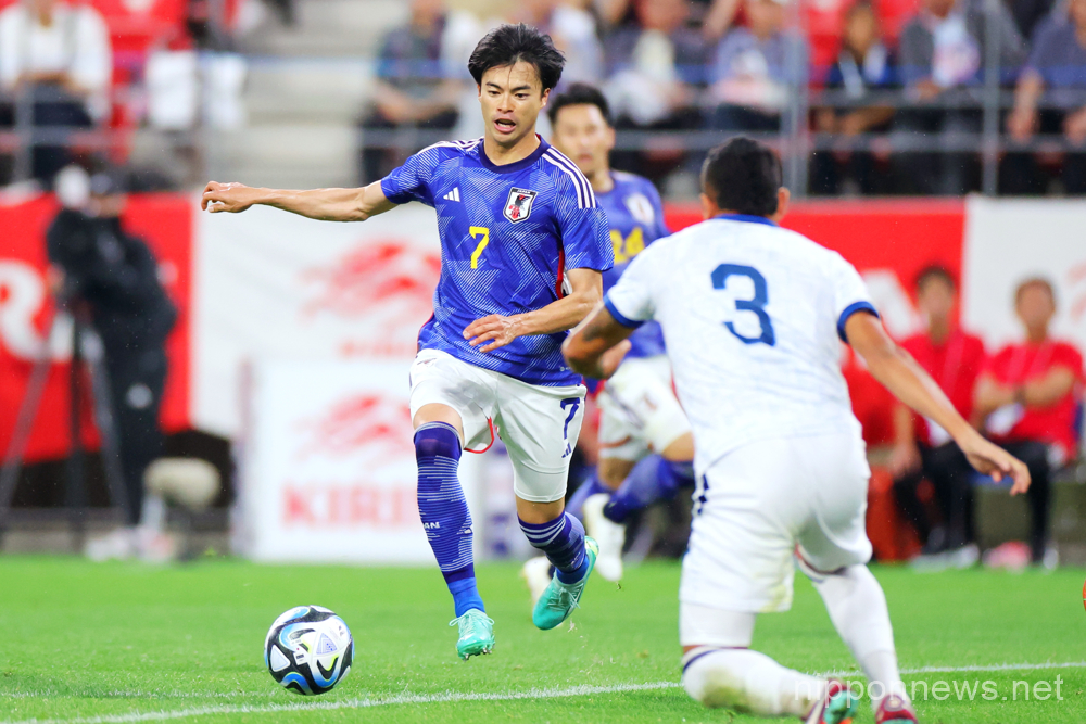 Kaoru Mitoma (JPN), JUNE 15, 2023 - Football / Soccer : KIRIN Challenge Cup 2023 match between Japan 6-0 El Salvador at Toyota Stadium in Toyota, Aichi, Japan. (Photo by Naoki Nishimura/AFLO SPORT)